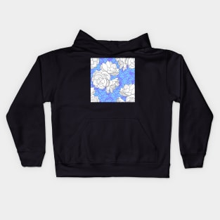 Sampaguita Flowers with Cyan Spirals on Blue Violet Kids Hoodie